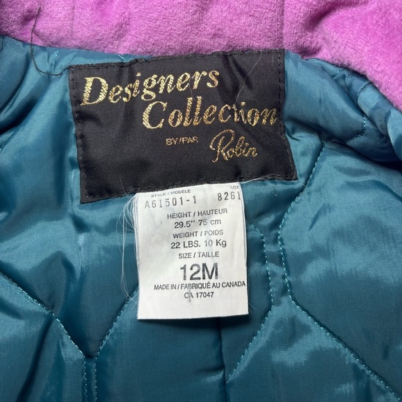 80s Floral Hooded Warm Kids Winter Vintage OnePiece Snowsuit with Hat&Gloves - Picture 4 of 11